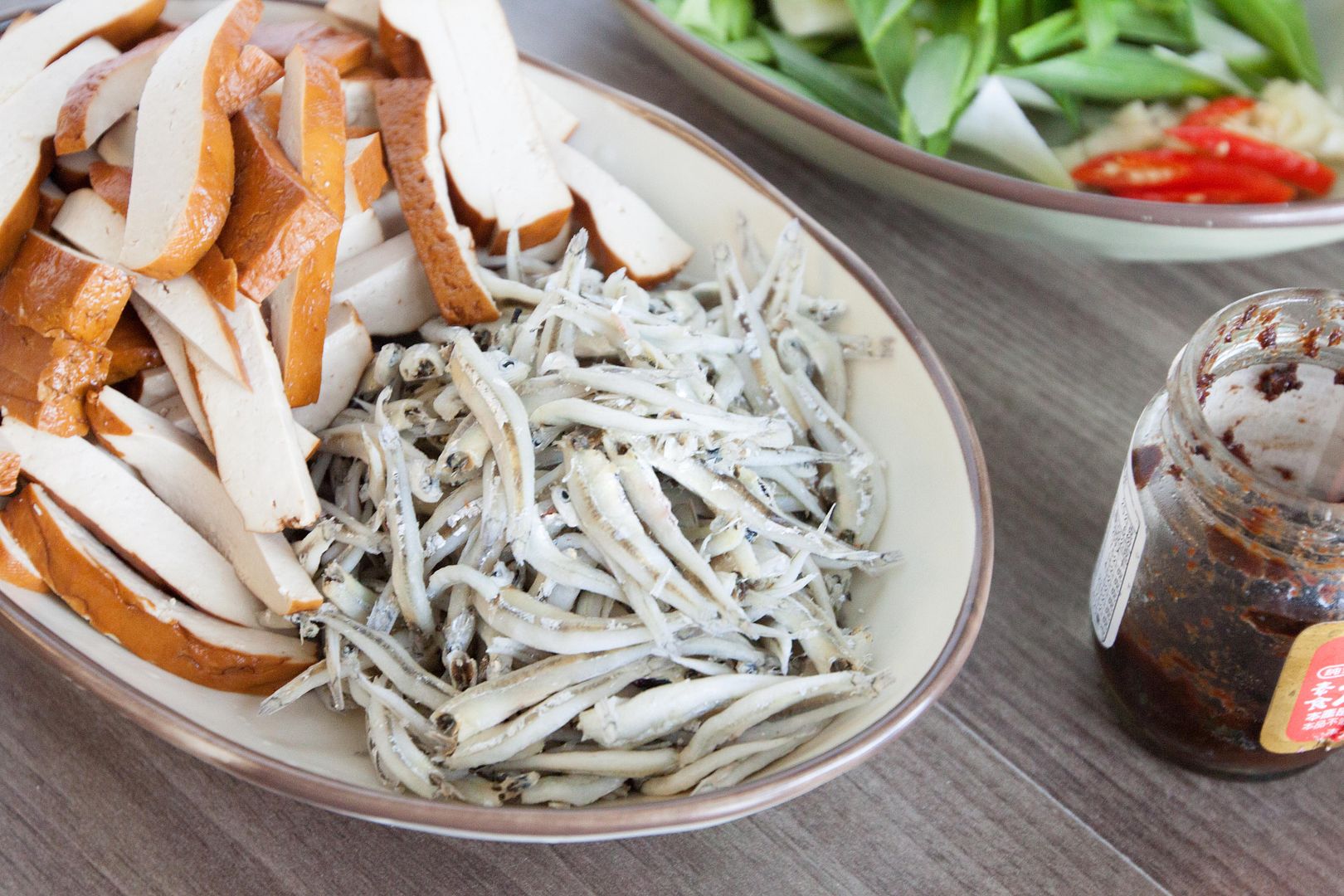 Food Makes Me Happy Asian Dried Anchovies and FiveSpice Bean Curd StirFry